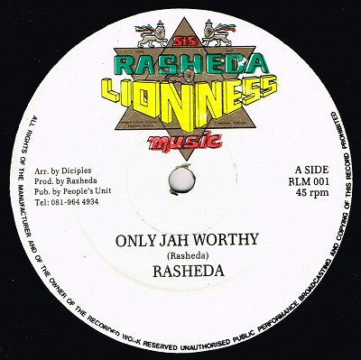 Sister Rasheda : Only Jah Worthy / Give Jah Praise (12")