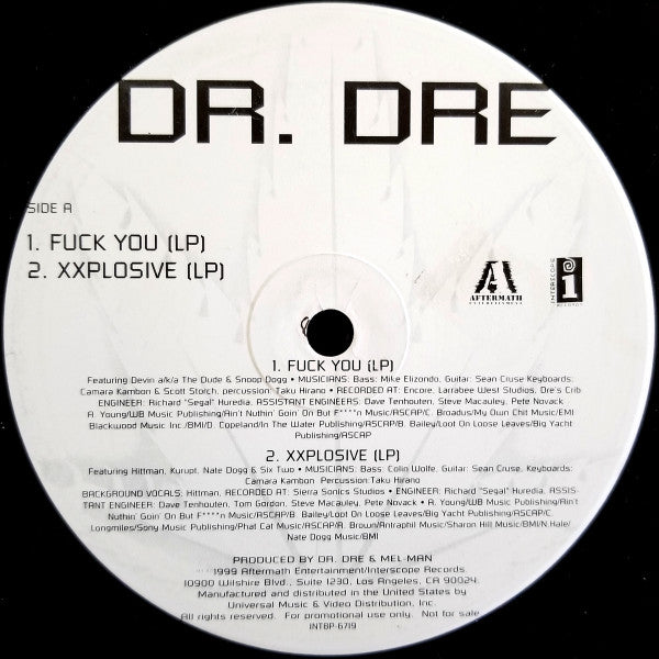 Dr. Dre : Fuck You / Xxplosive (12", Promo)