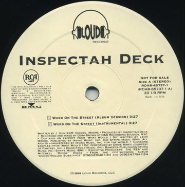 Inspectah Deck : Word On The Street (12", Single, Promo)