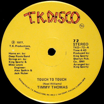 Timmy Thomas : Touch To Touch (12")