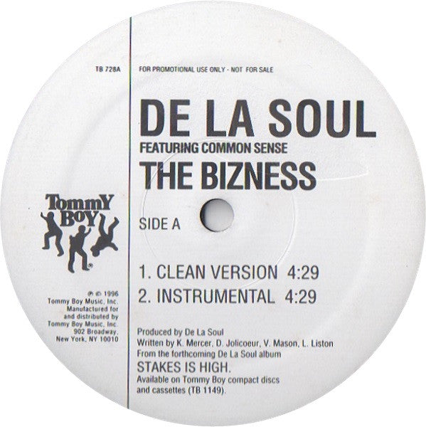 De La Soul Featuring Common Sense* : The Bizness (12", Promo)