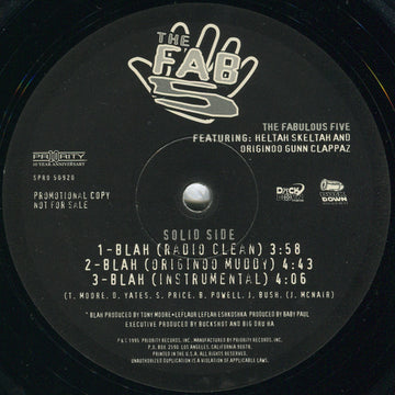 The Fabulous Five : Blah / Leflah (12", Promo)