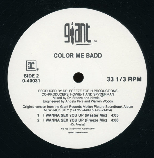 Color Me Badd : I Wanna Sex You Up (12", Maxi, SRC)