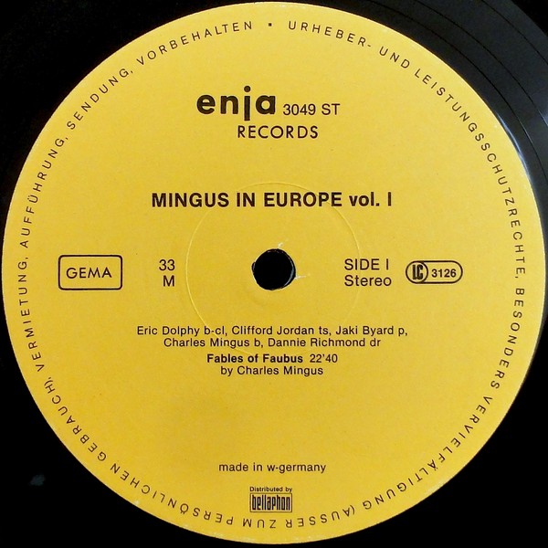 The Charles Mingus Quintet - Mingus In Europe Volume I (LP, Album) (1979)  {AM}