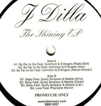 J Dilla : The Shining EP (12", EP, Ltd, Promo)