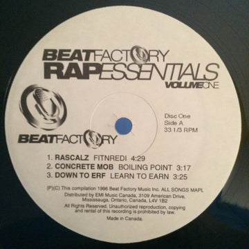 Various : Beat Factory Rap Essentials Volume 1 (2xLP, Comp)